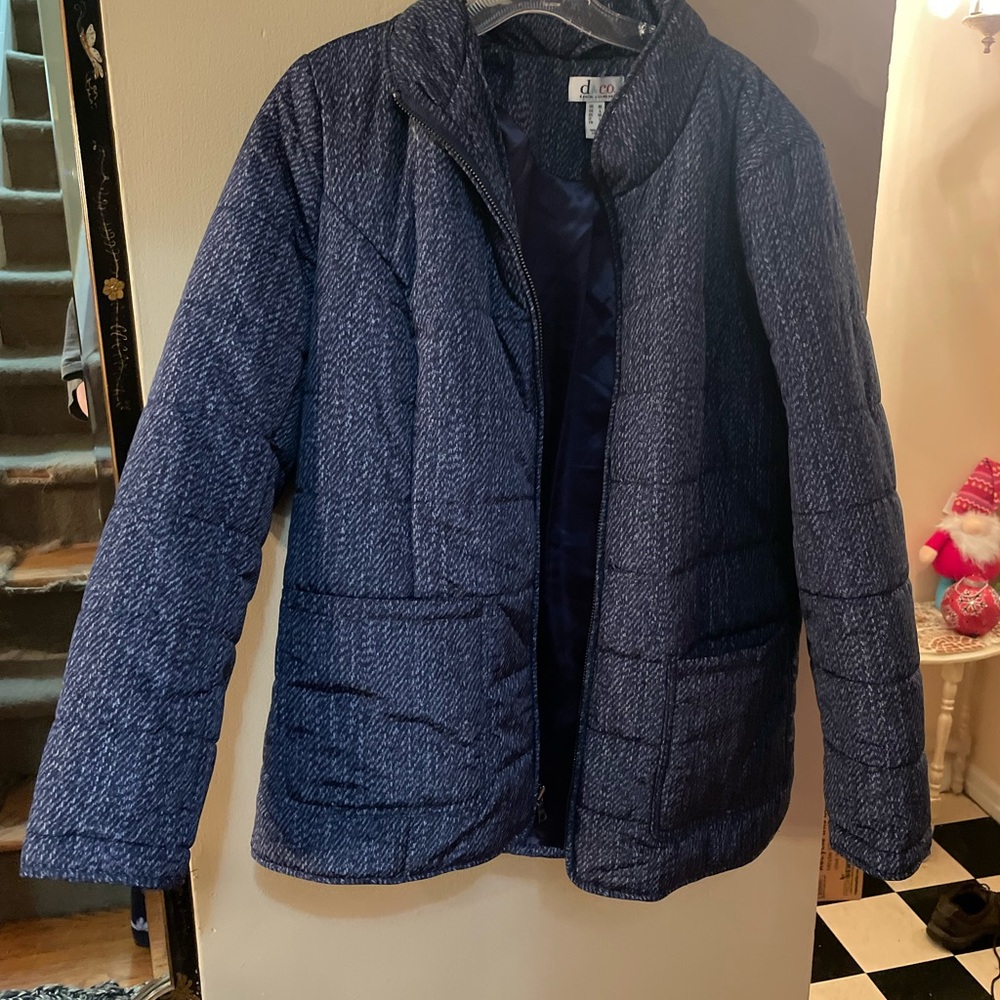 Denim & Co. Navy Quilted puffer coat